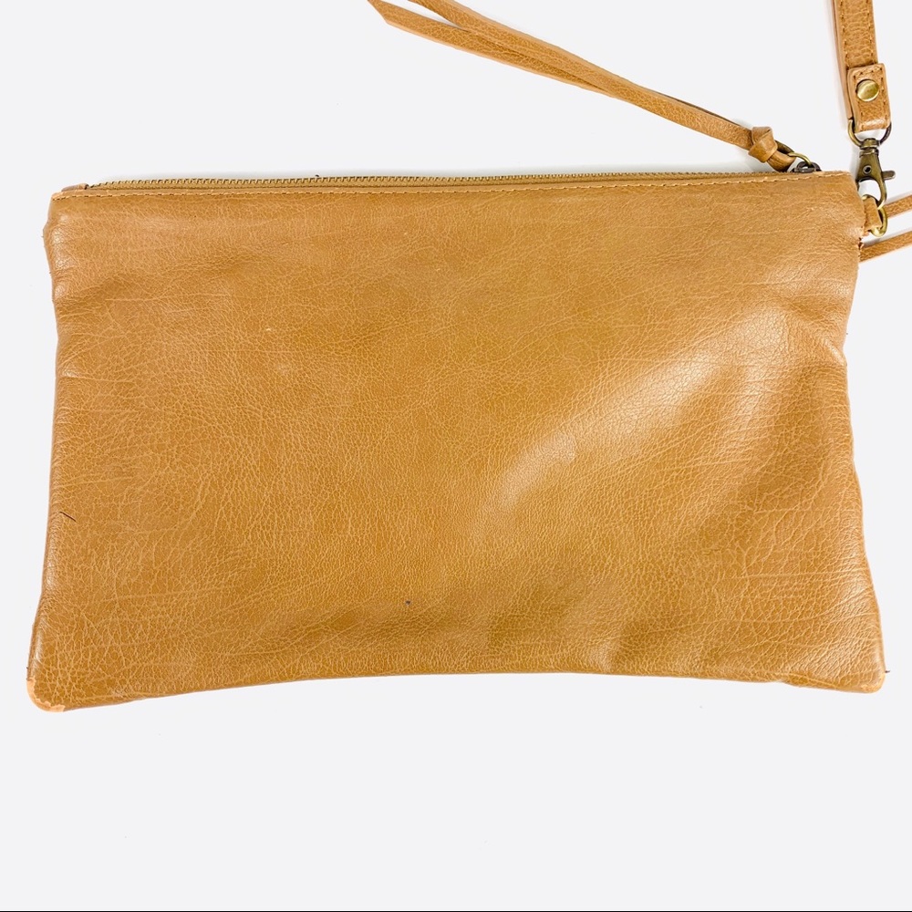 Clutch Wristlet Faux Leather Brown - Picture 3 of 8